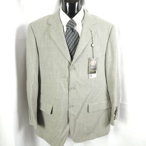 NWT Montefino Uomo Mens 40S Gray Super 120s Wool Sports Coat Blazer